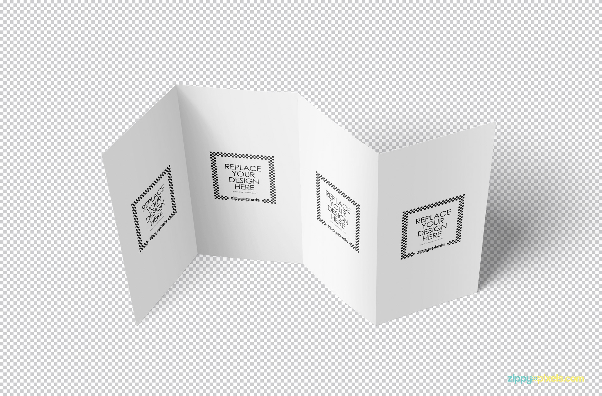 Edit this plain white brochure PSD mockup with Photoshop.