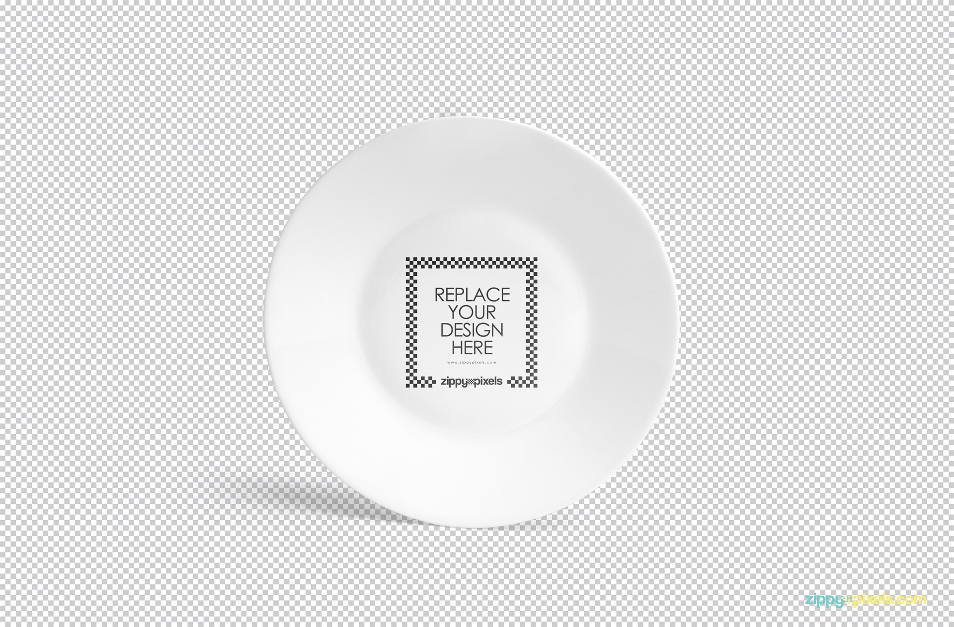 Use Photoshop to customize this free white plate mockup.