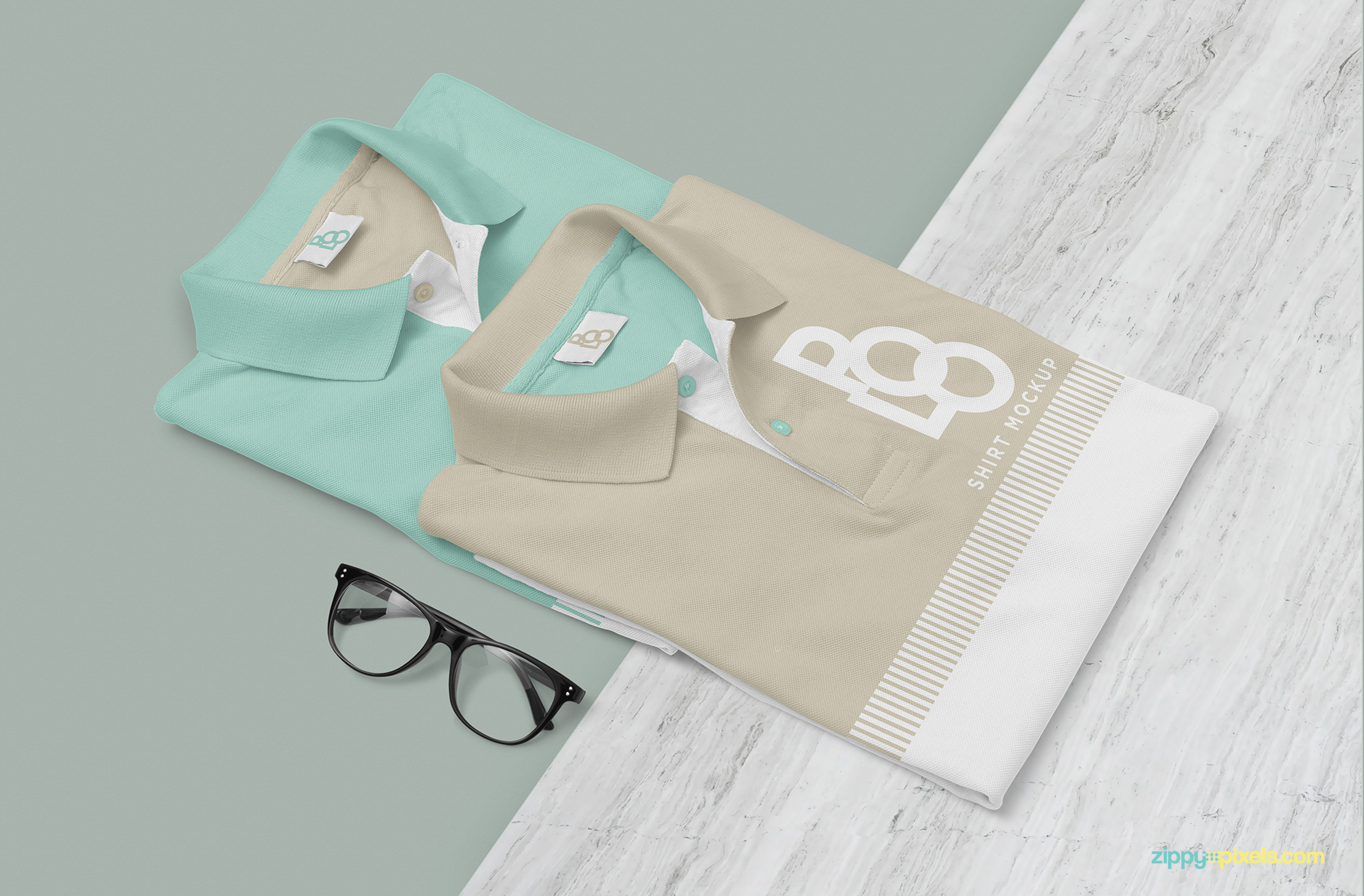 Free polo shirt mockup PSD.