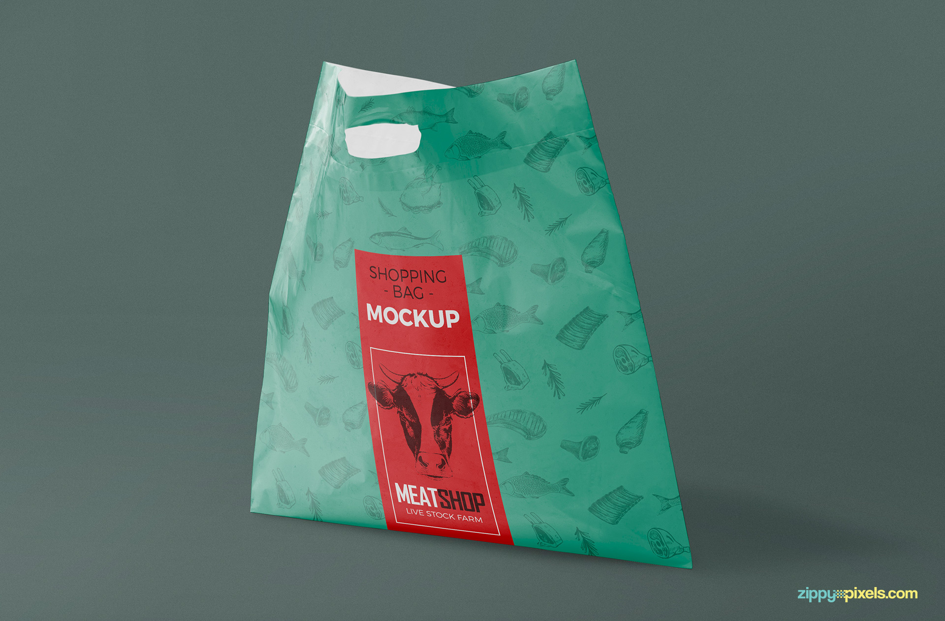 Realistic plastic bag mockup.