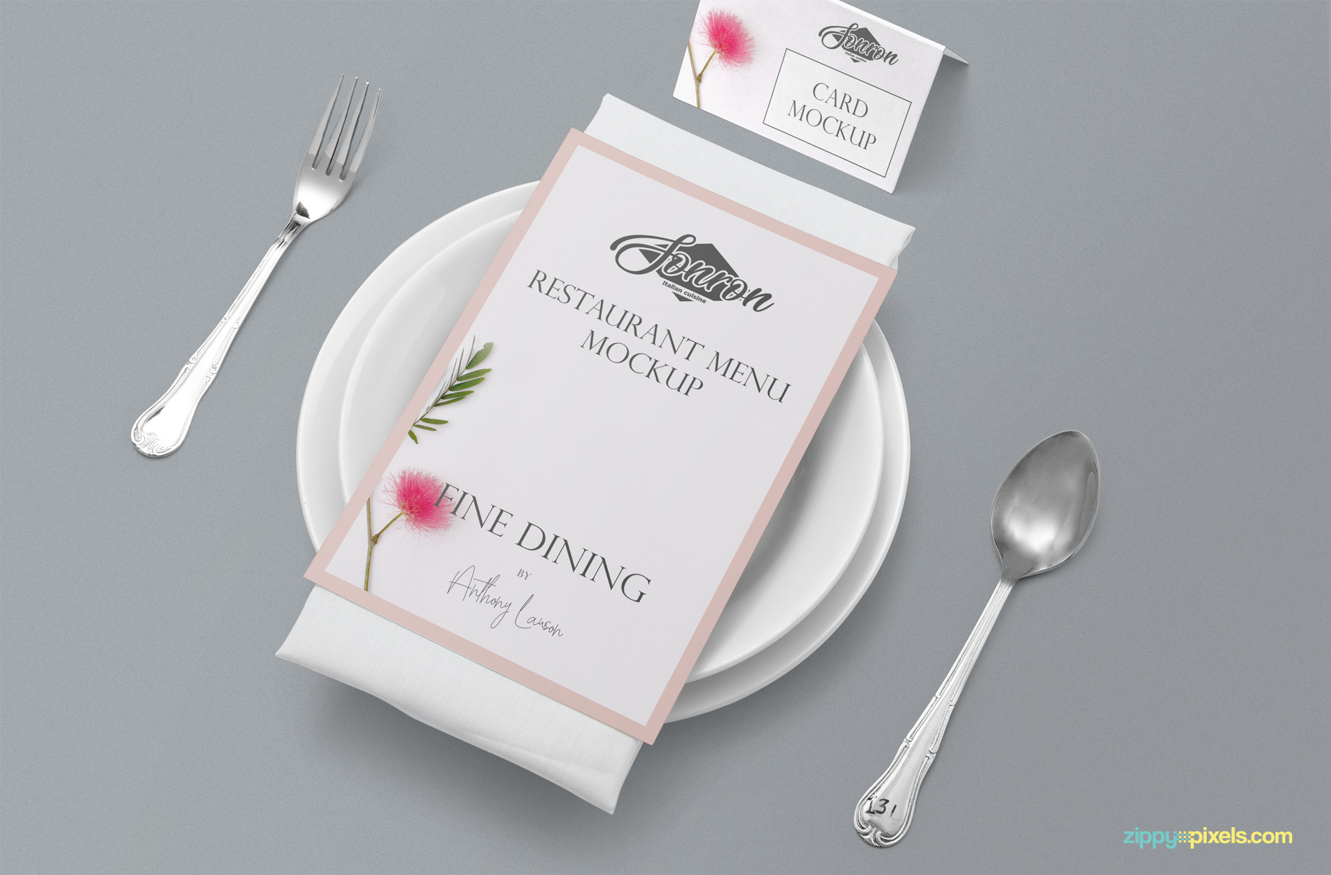 Free restaurant menu card mockup.