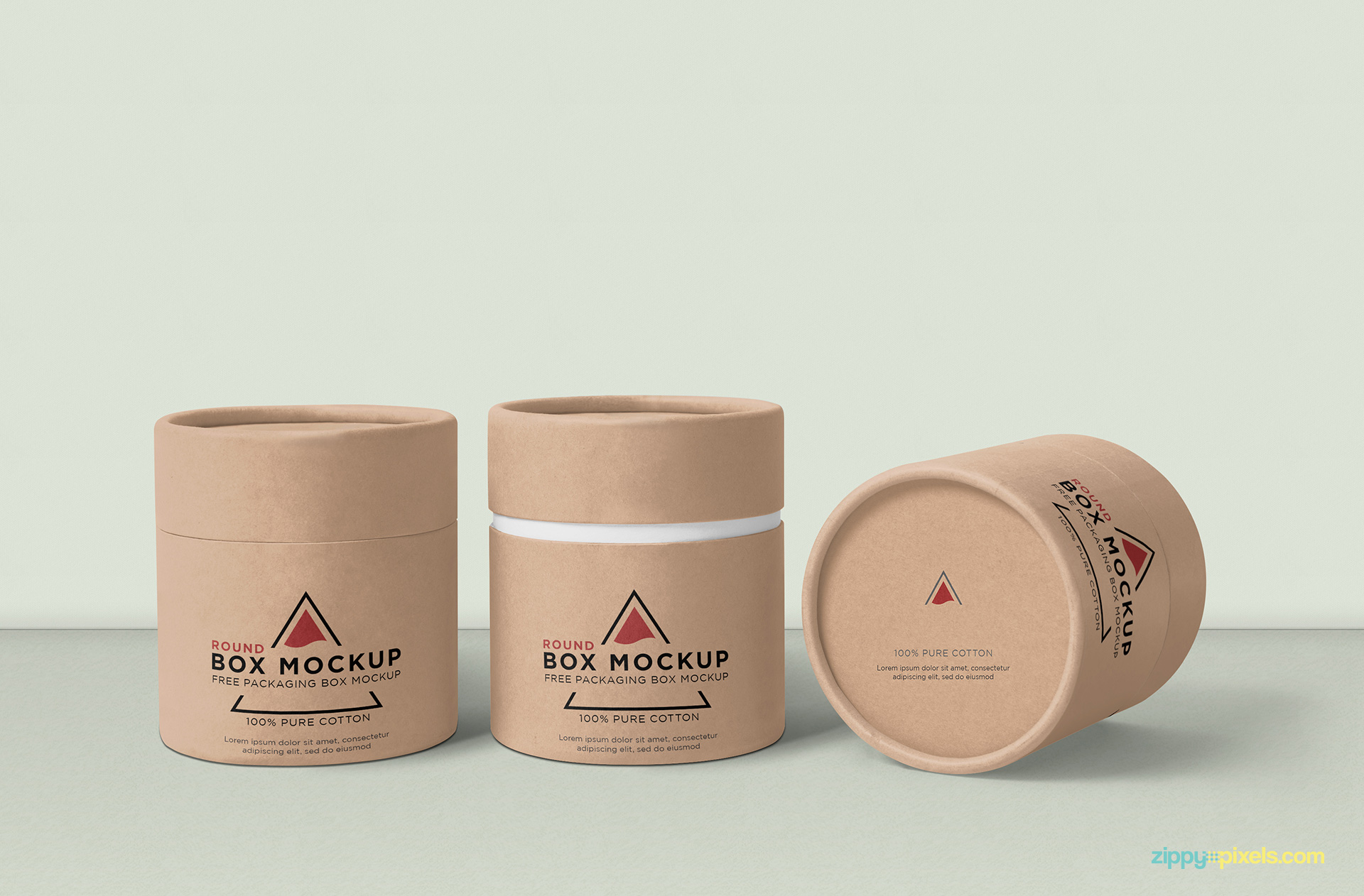 Free round box mockup.