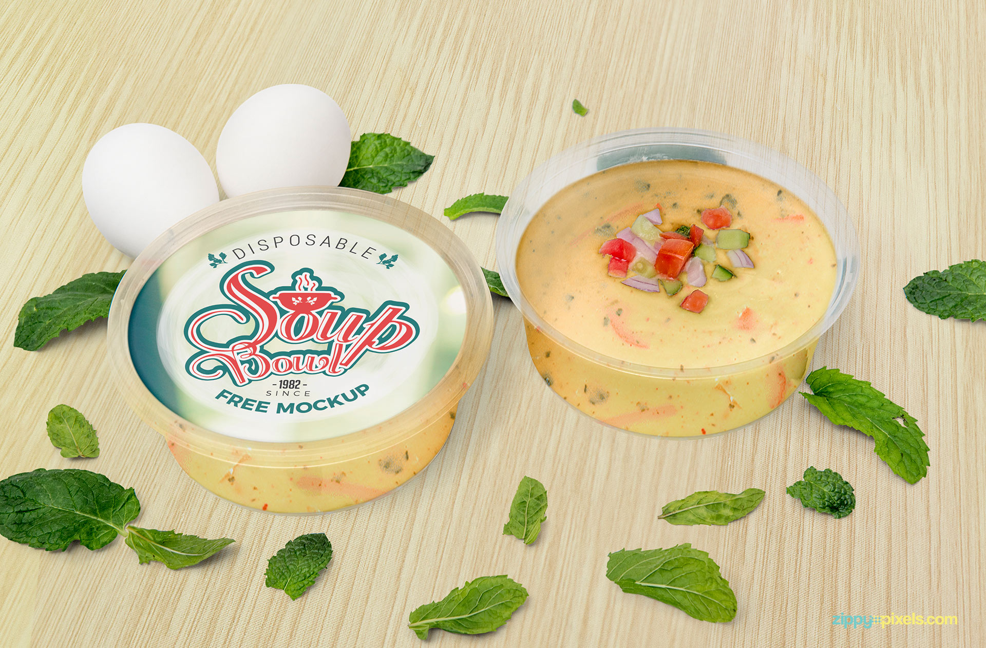 Free soup mockup.