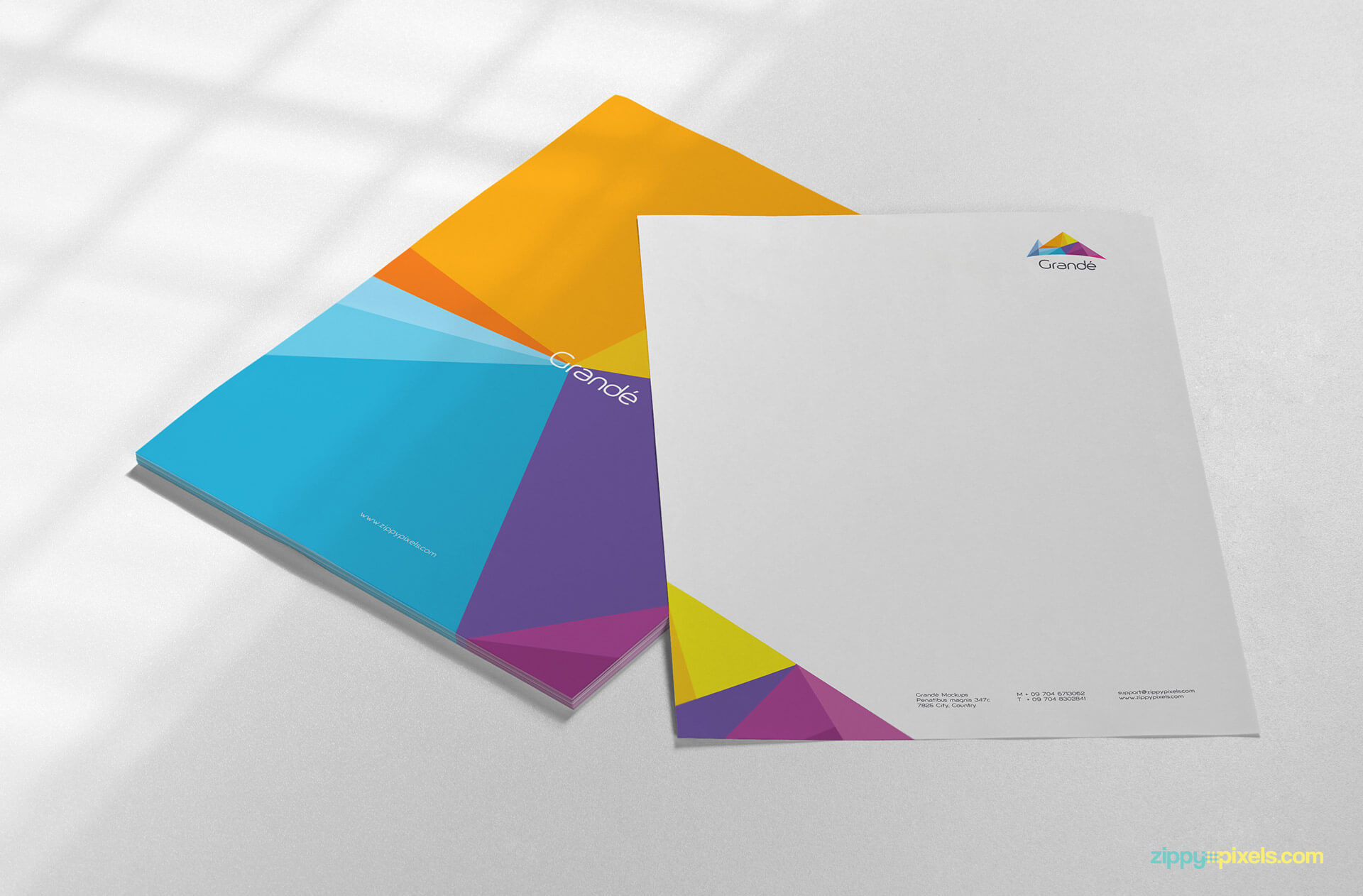 2 Letterheads Brand Identity Mockup