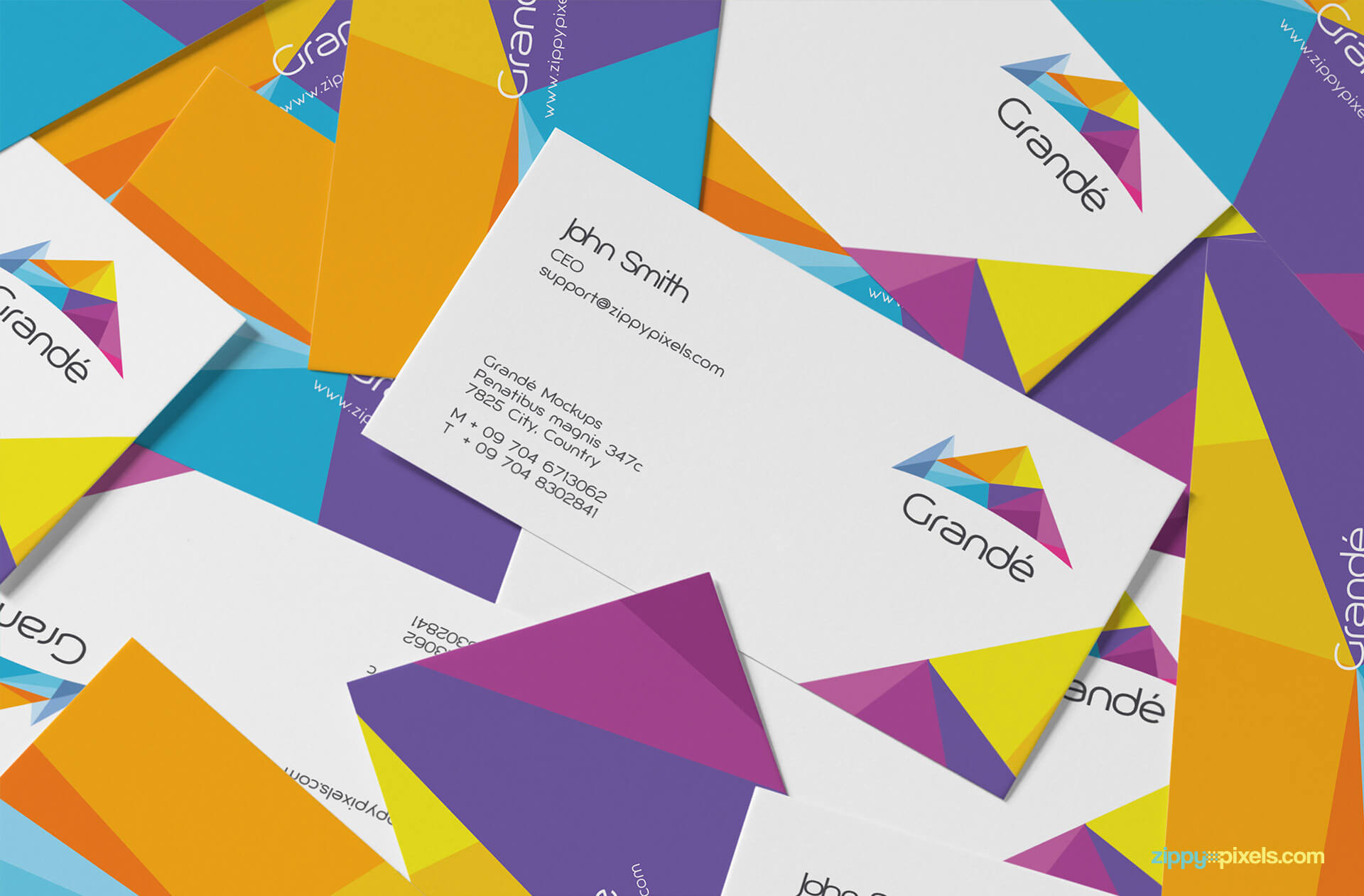 Bunch of Business Cards Mockup