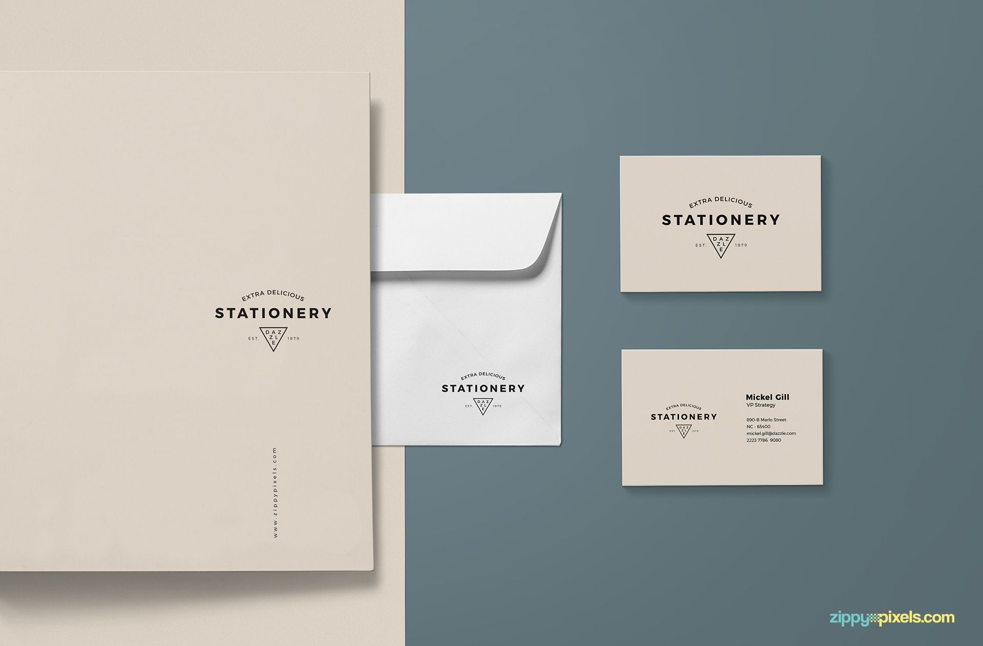 Gorgeous stationery design mockup.