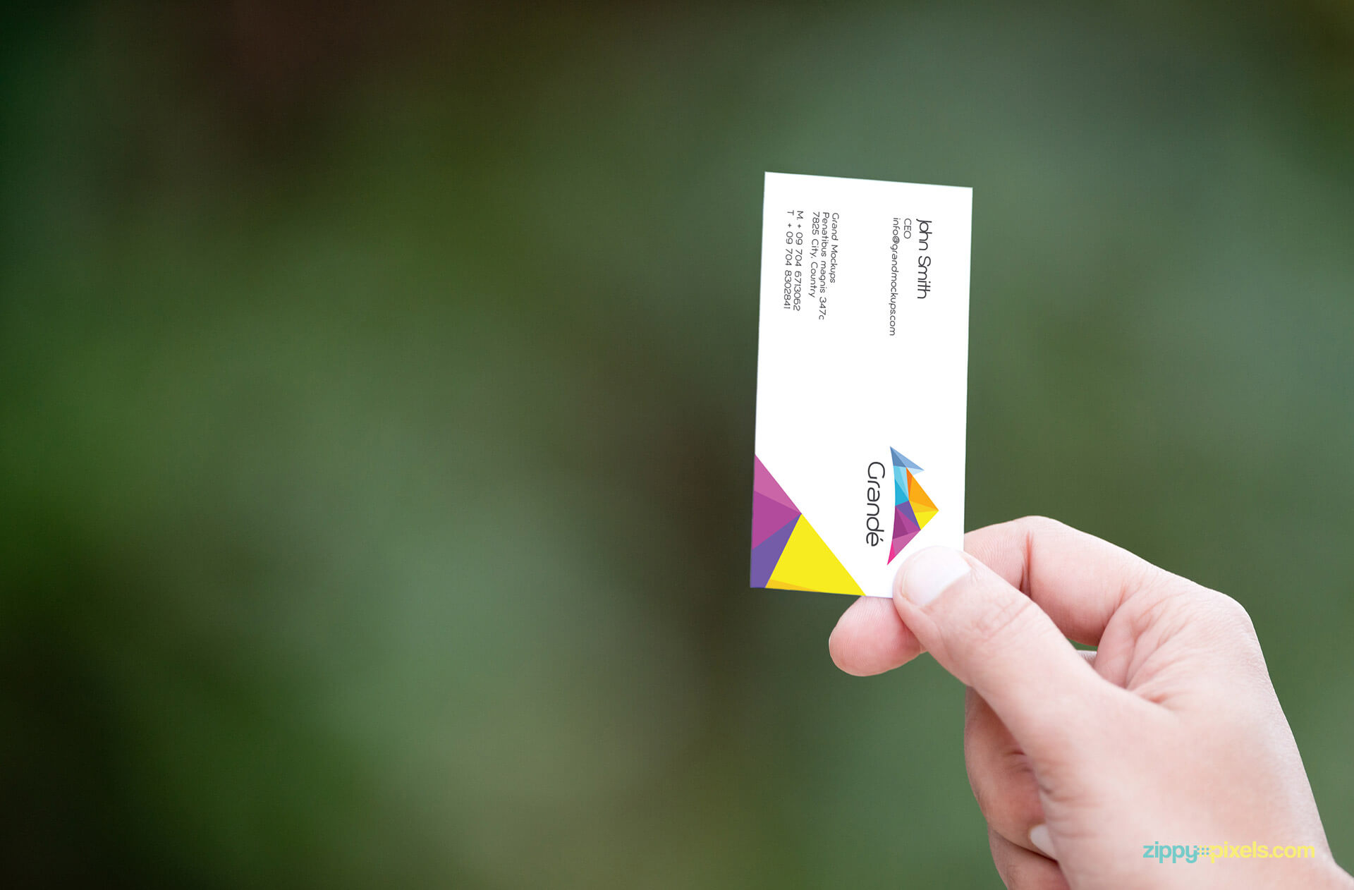 Branding Mockup of a Business Card in Hand