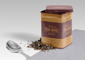 Free Cool Packaging Tin Box Mockup PSD