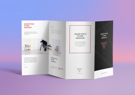 Free 4 Fold Brochure Mockup