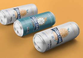 Free Beverage Can Mockup PSD