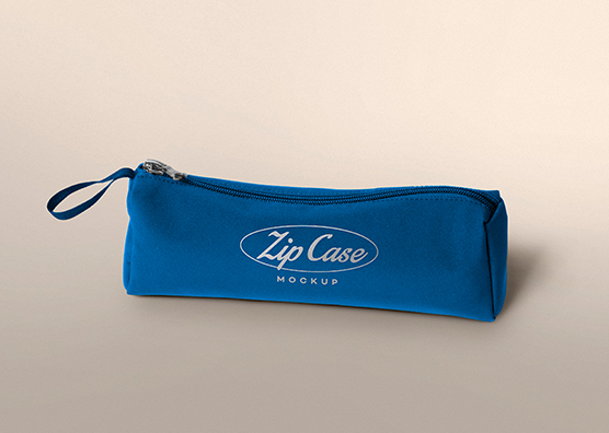 Free Pencil Case Mockup With Editable Logo & Color