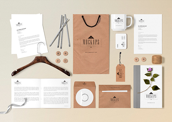 Free Classic Stationery Mock-up Scene Builder