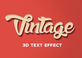 Free PSD 3D Text Effect – Vintage Style