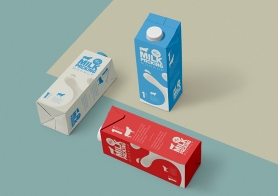 Free Milk Carton Mockup