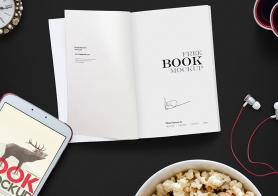 Free Open Book Mockup Scene