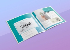 Free Square Brochure Mockup