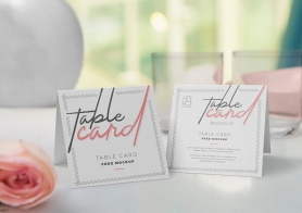 Free Customizable Table Card Mockup