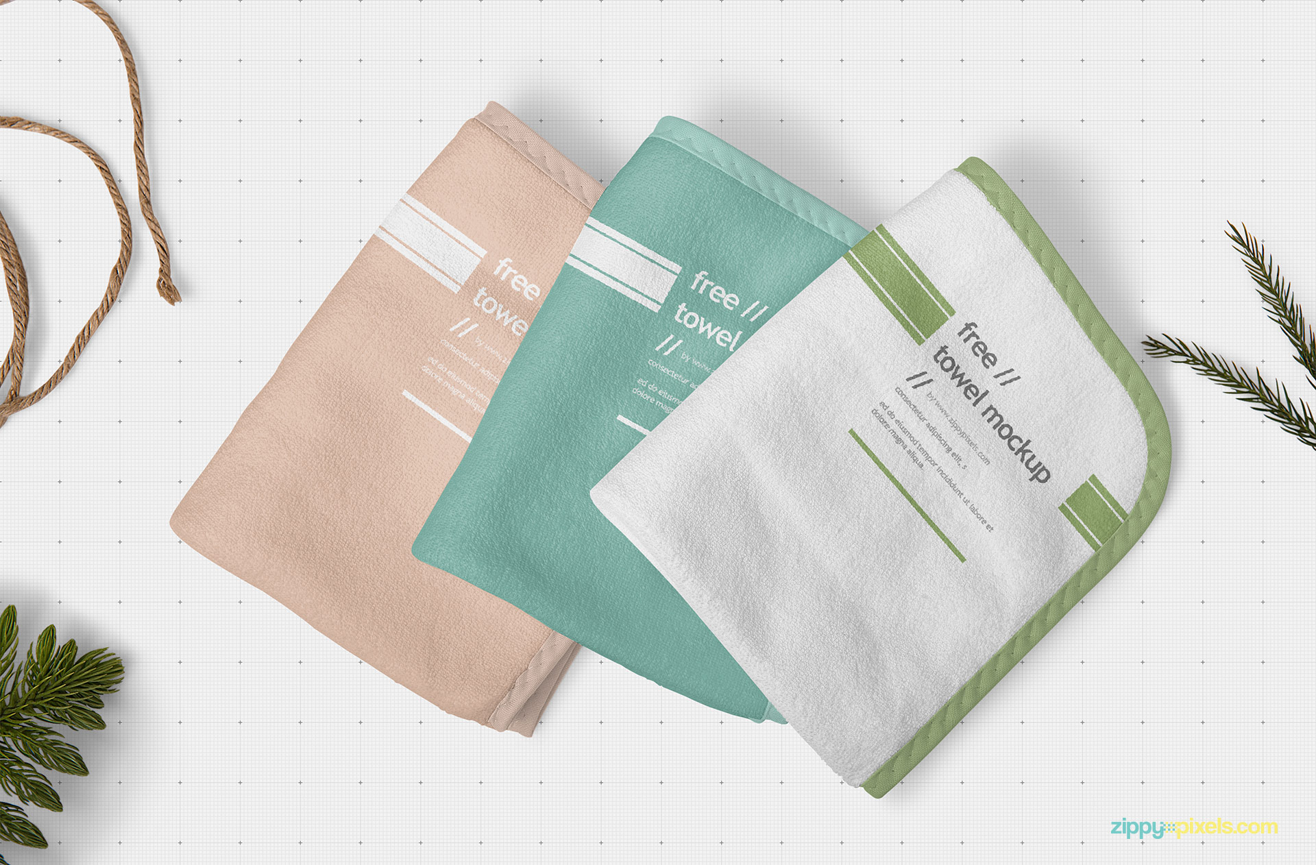 Free beautiful hand towel mockup.