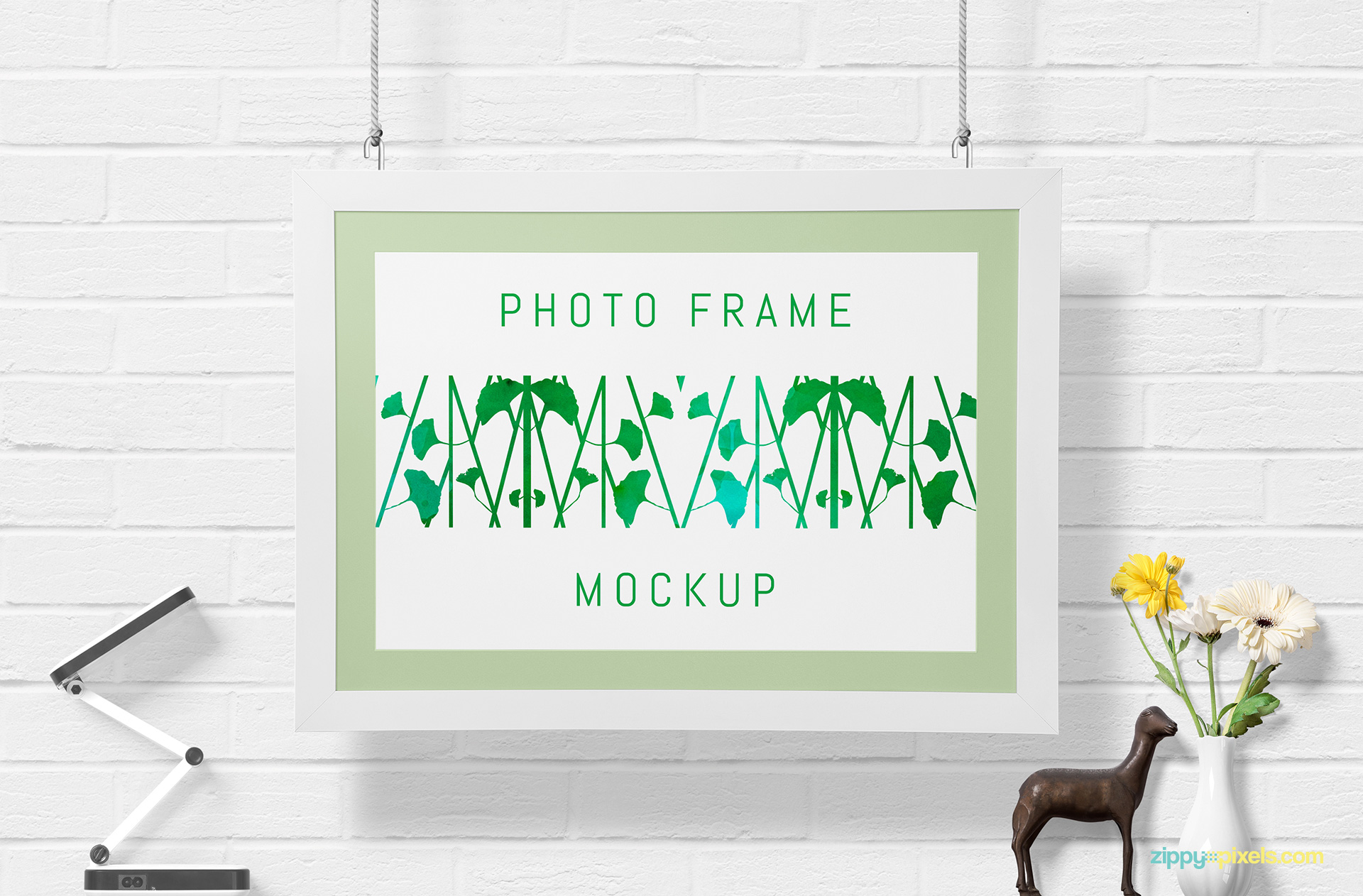 Free wall frame mockup.