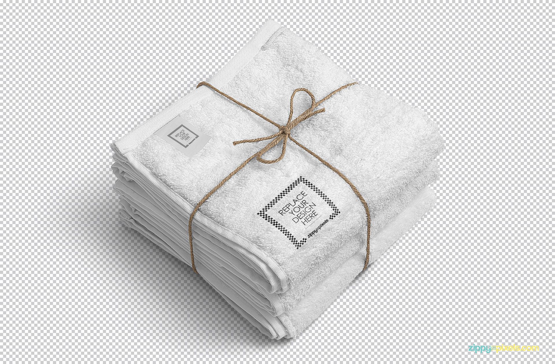 Editable white towel mockup.