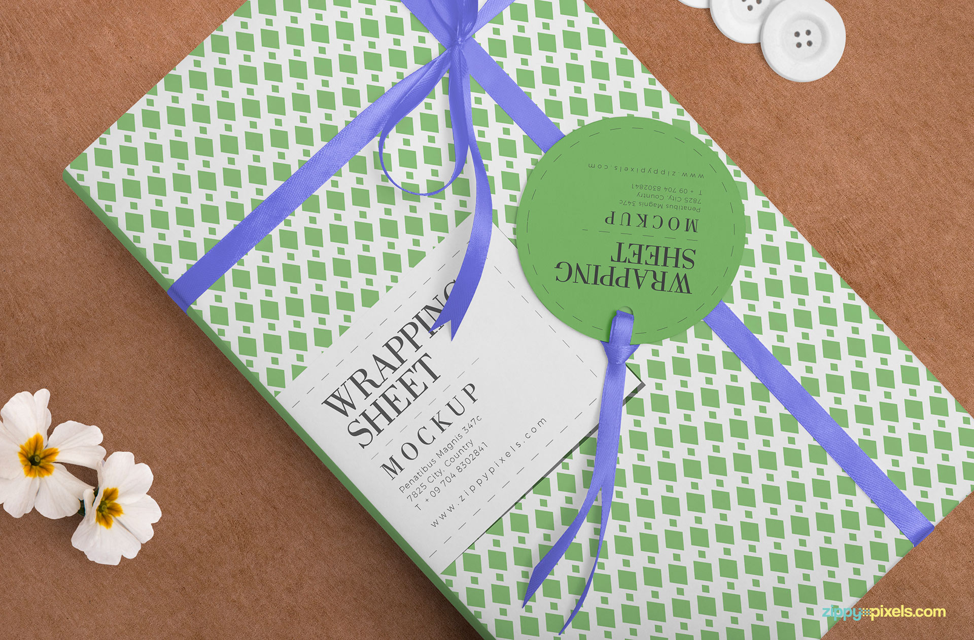 Free wrapping sheet mockup.