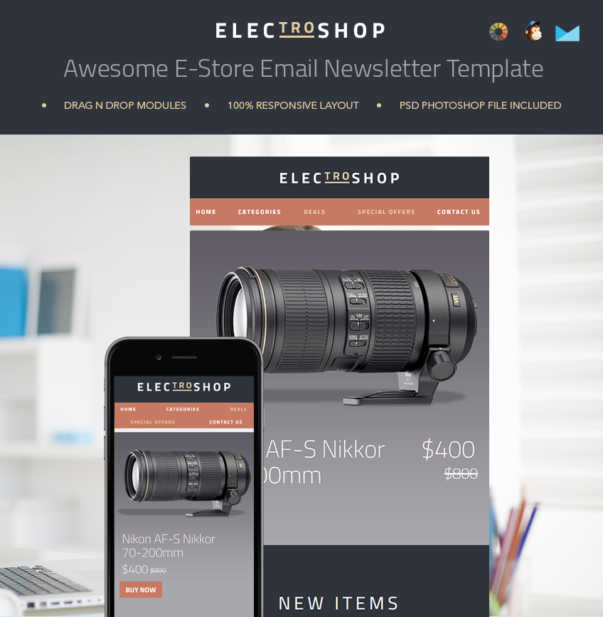 Keep your customers informed and updated with this e-commerce newsletter template.