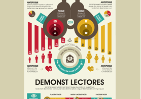 Awesome Infographics Design Template for Stats – 3 Color Options