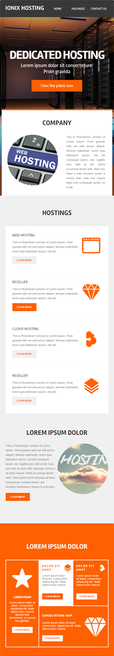 ionixhosting web hosting enewsletter template