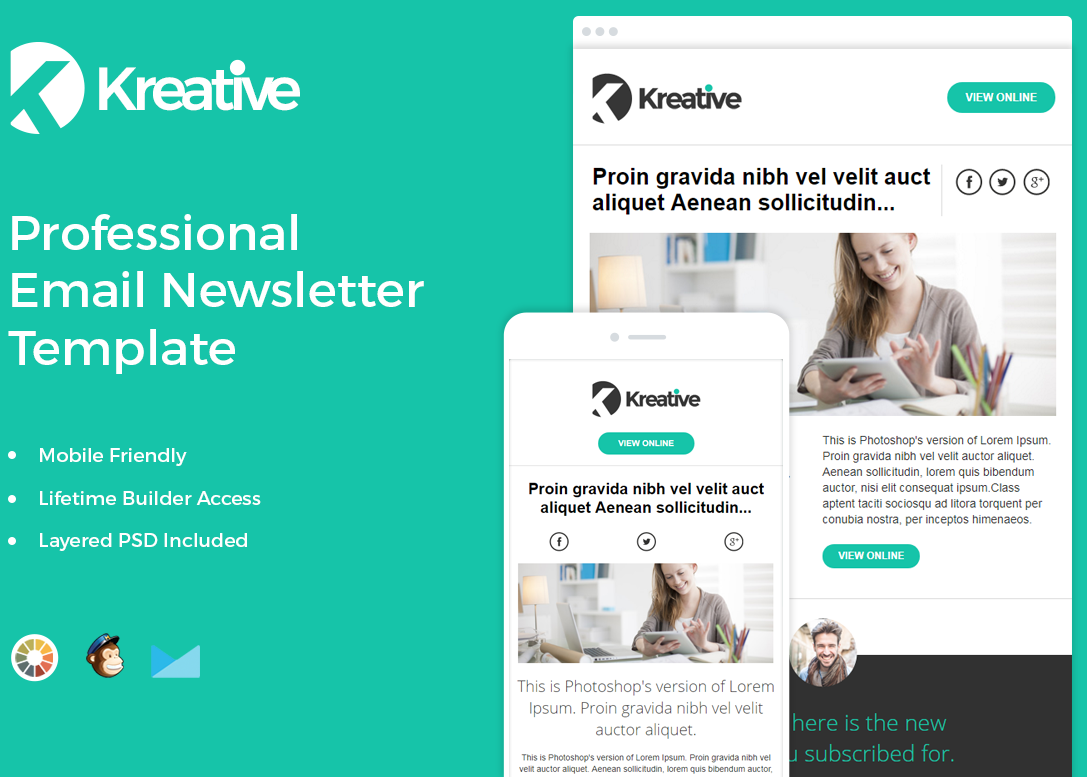 Kreative free newsletter template